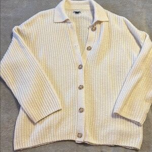 Cream Button-Up Women's Sweater